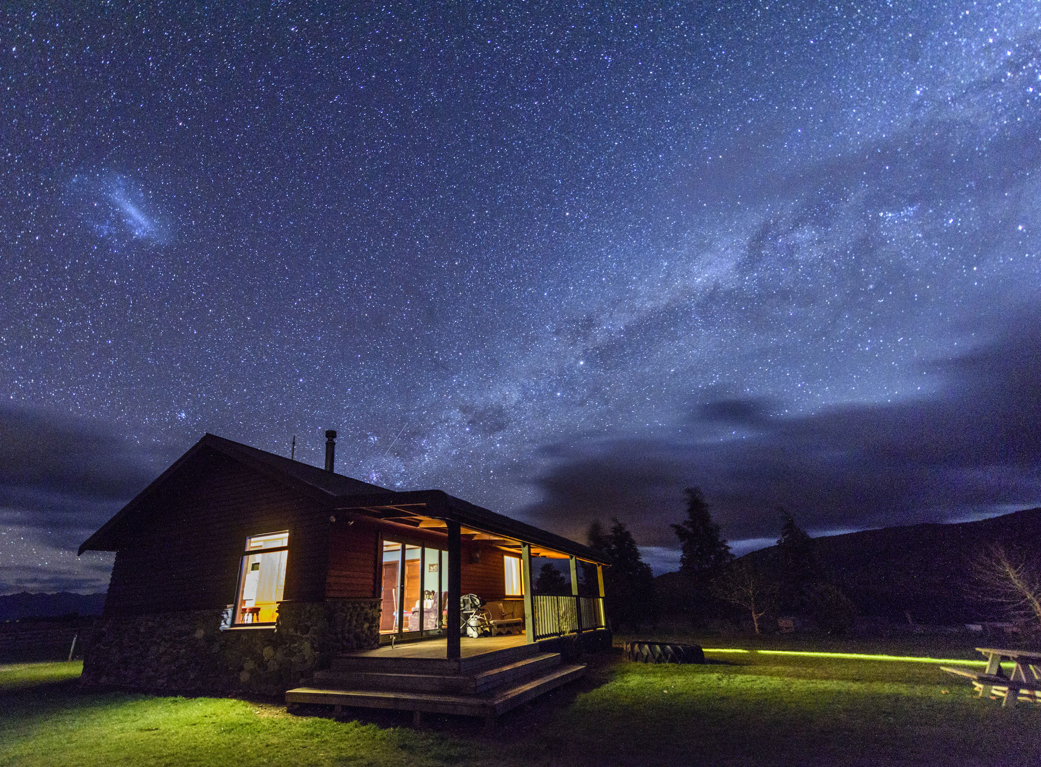 星空下的小木屋