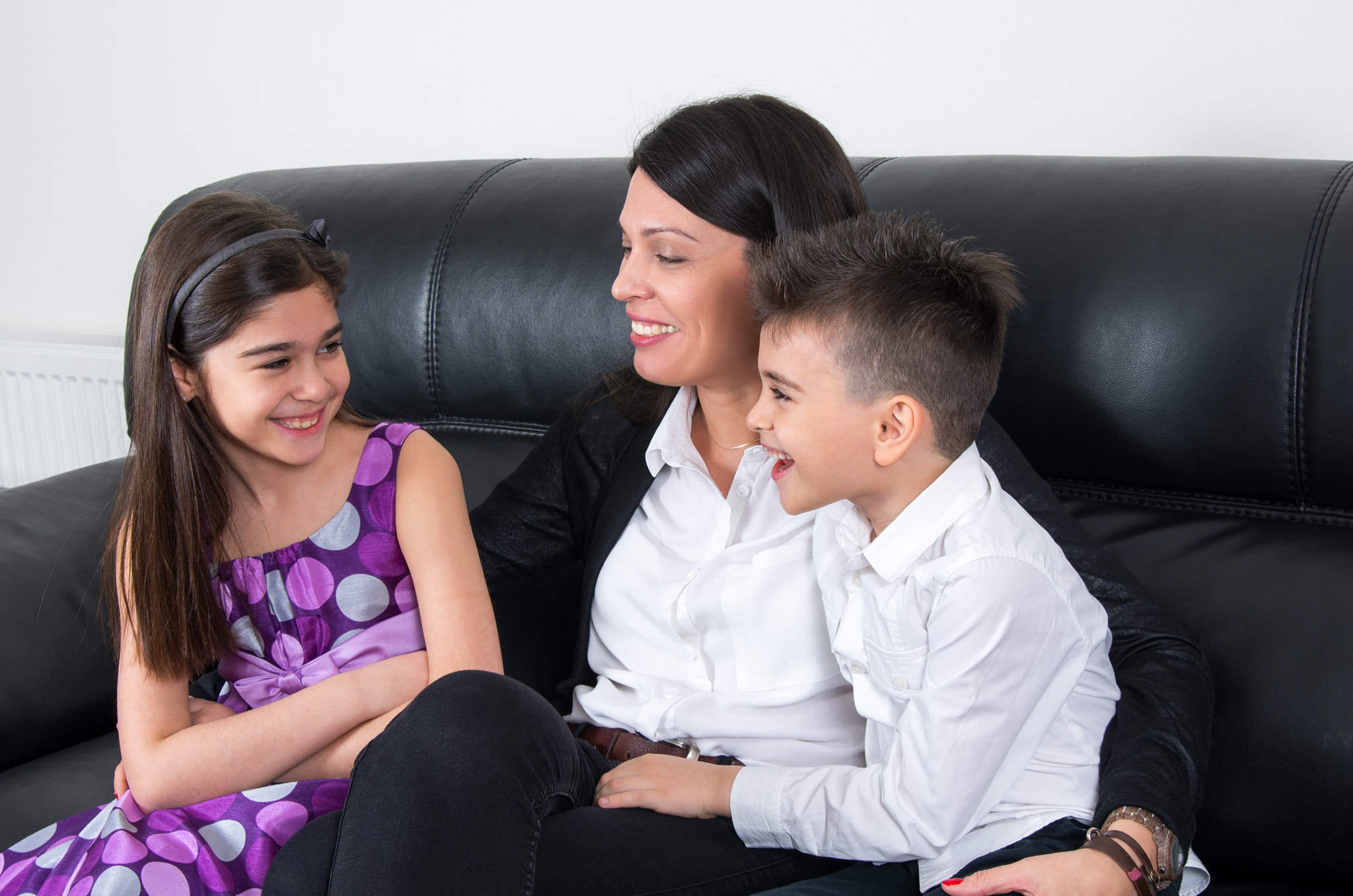 family sitting together