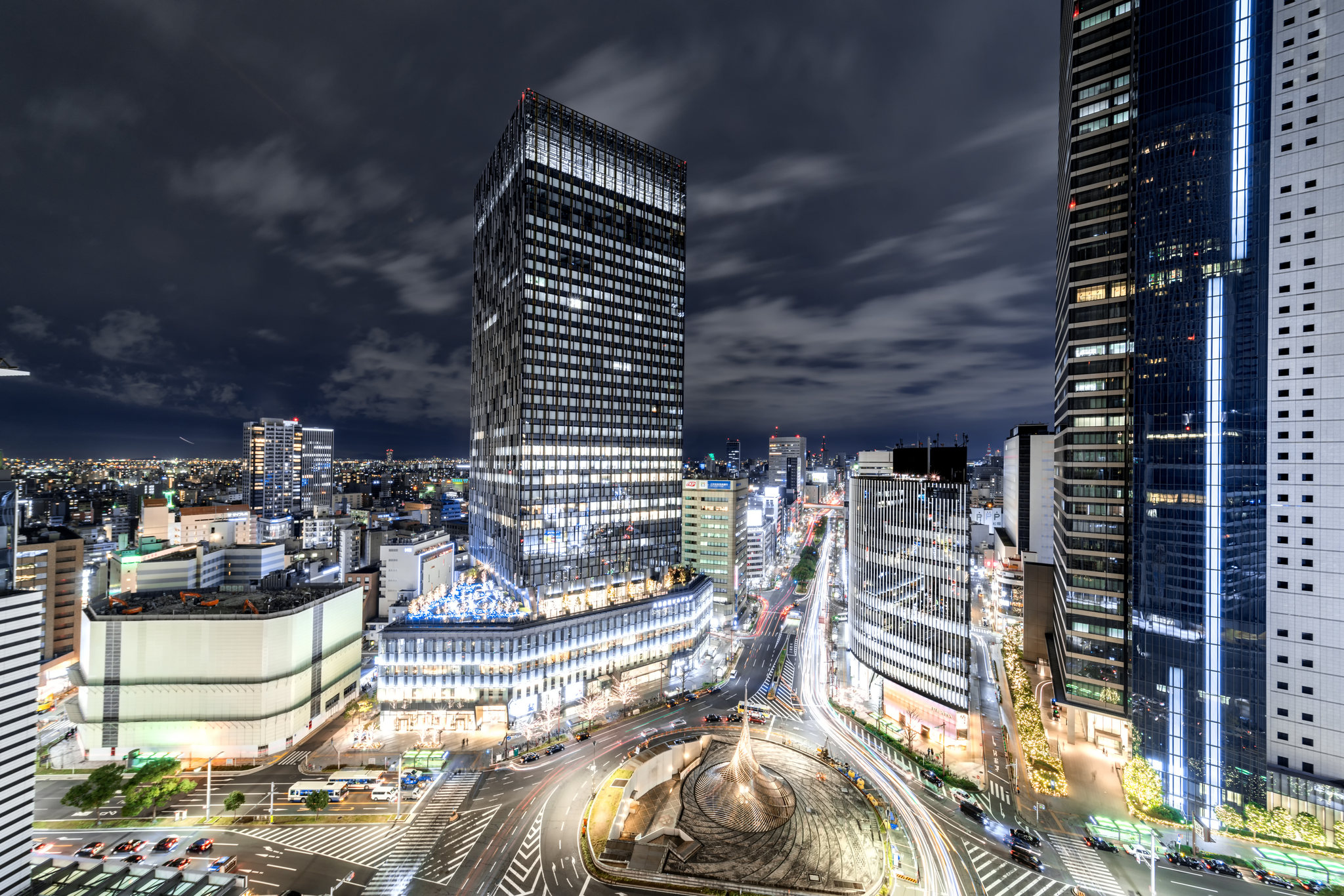 夜晚的大名古屋大厦夜景