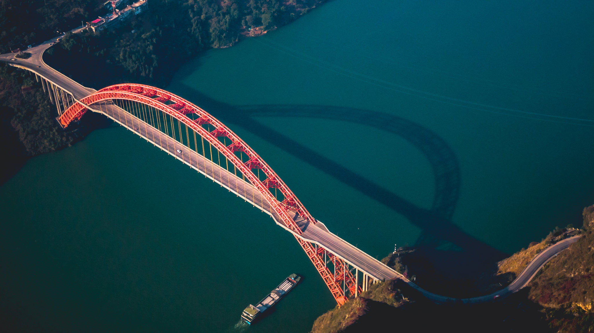 巫山红石梁大桥图片