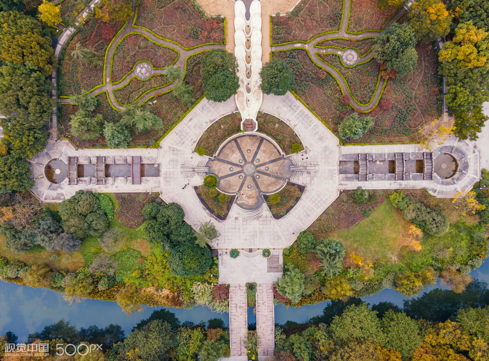 航拍杭州花圃公园