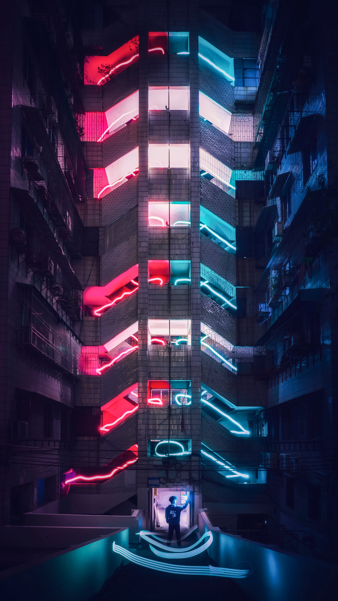 赛博朋克城市角落