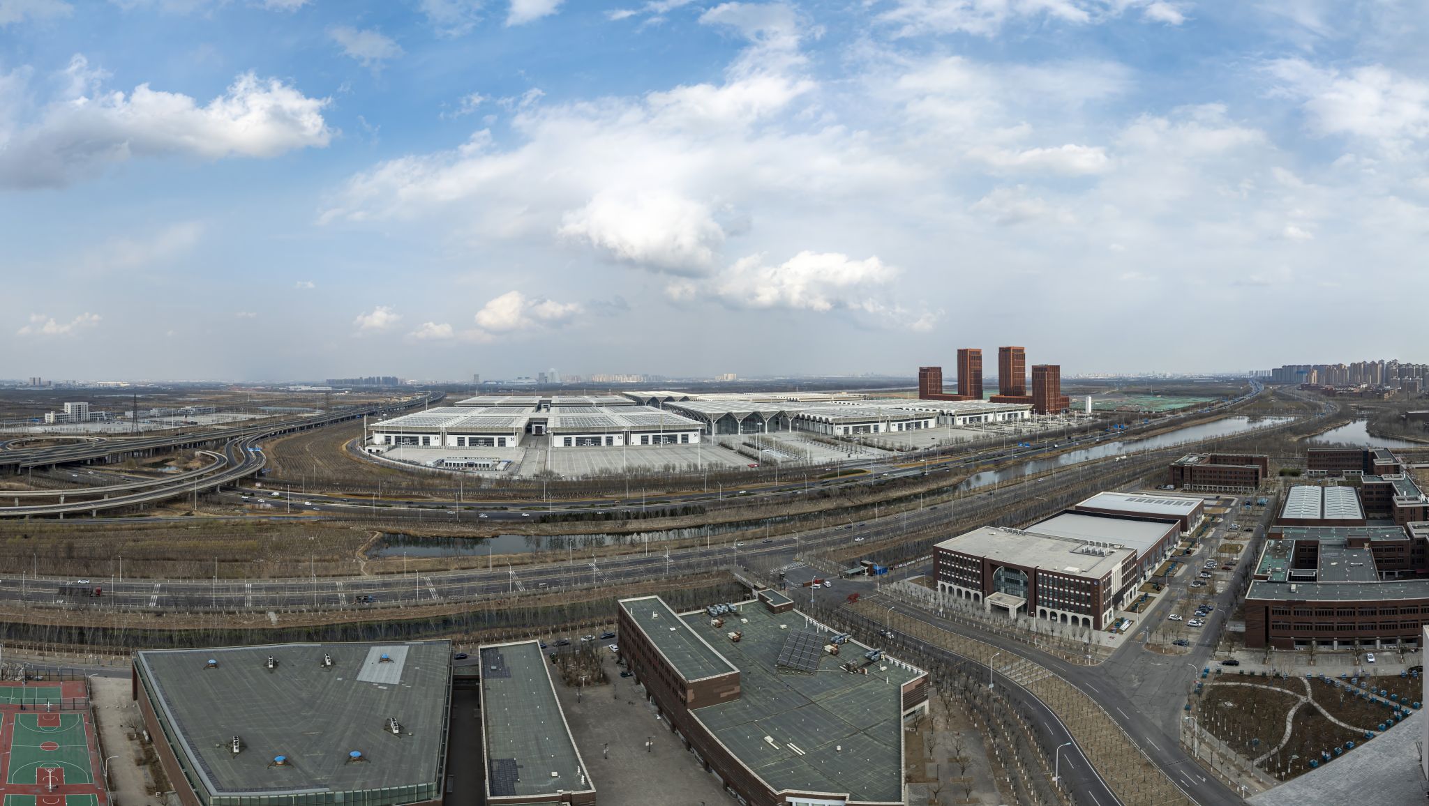 天津市津南区国家会展中心航拍