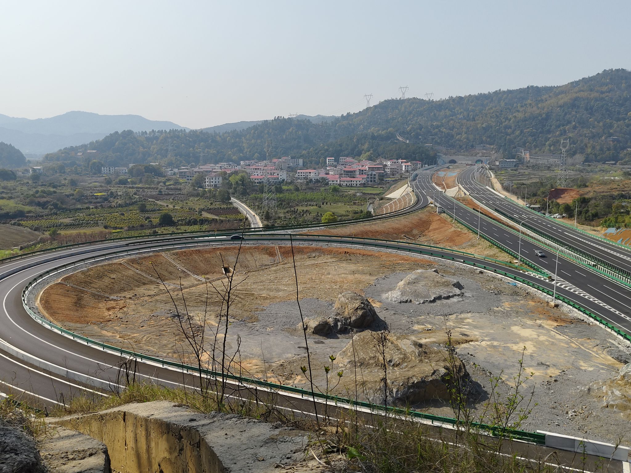 航拍山区盘旋公路