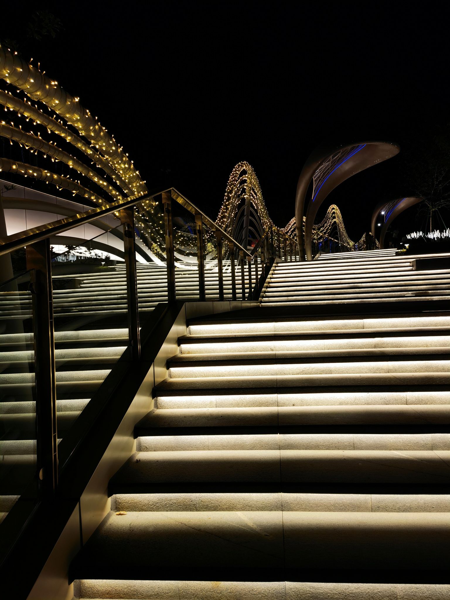 福州滨江市民广场夜景璀璨浪漫2 入口处楼梯