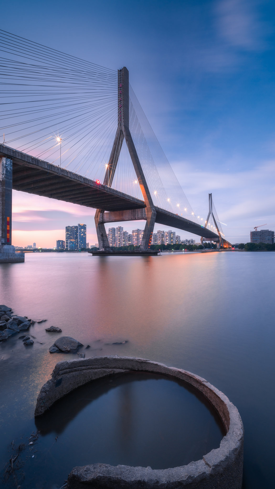 番禺大桥日落晚霞