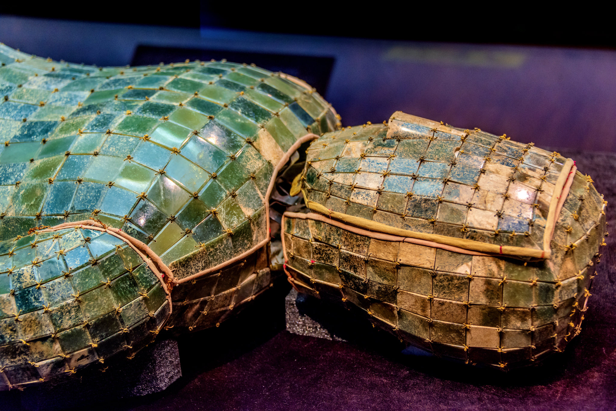 中国河北石家庄河北博物院馆藏满城汉墓刘胜金缕玉衣