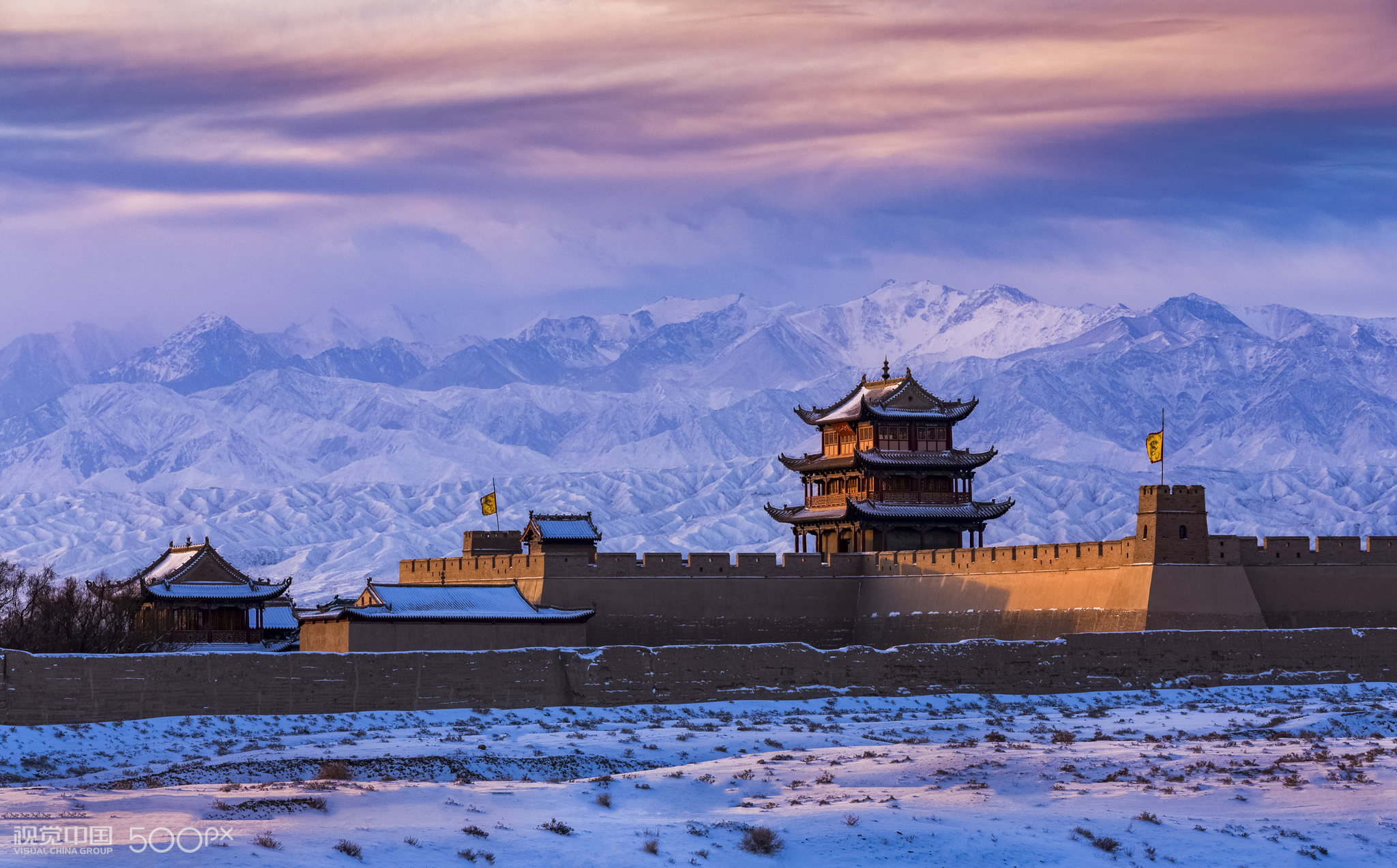 嘉峪关关城雪景