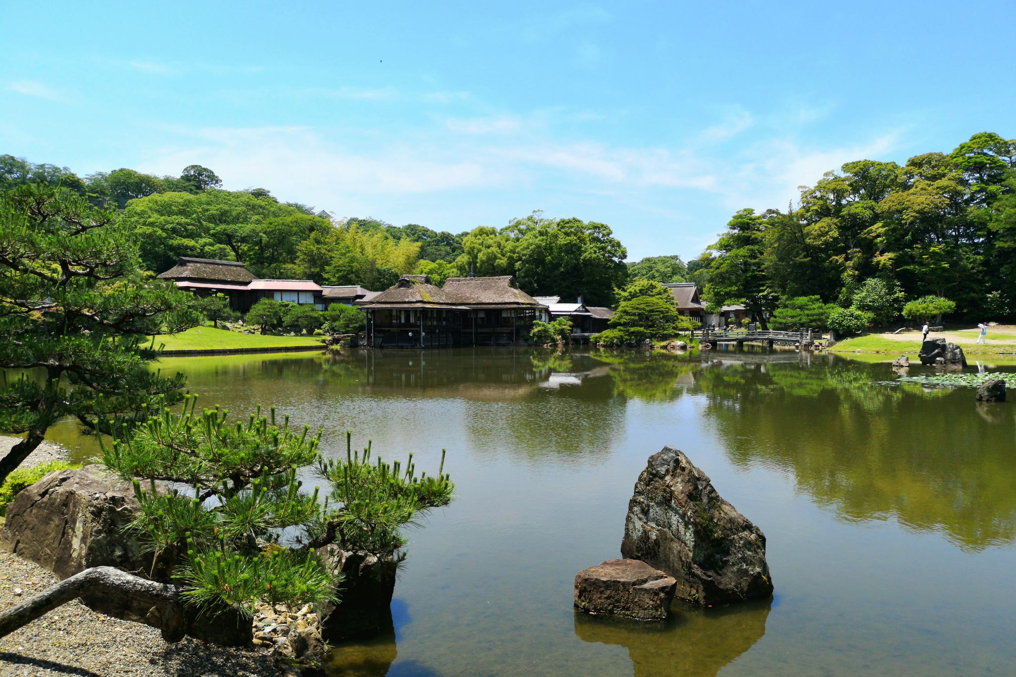 日本滋贺县彦根市彦根城下的玄宫园
